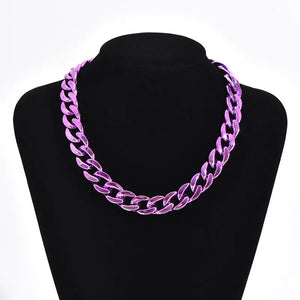 Metallic Hip Hop Link Necklace set