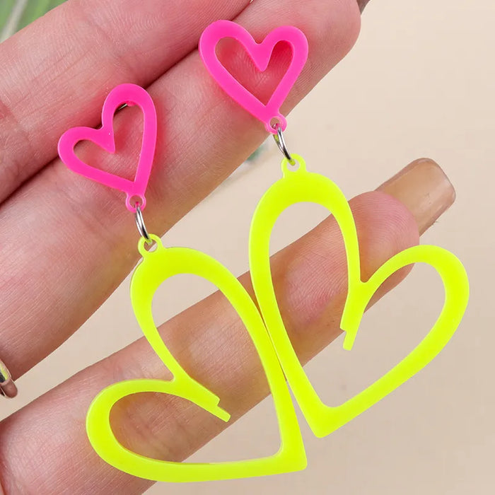 Neon Love Drop Earrings