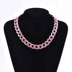 Metallic Hip Hop Link Necklace set