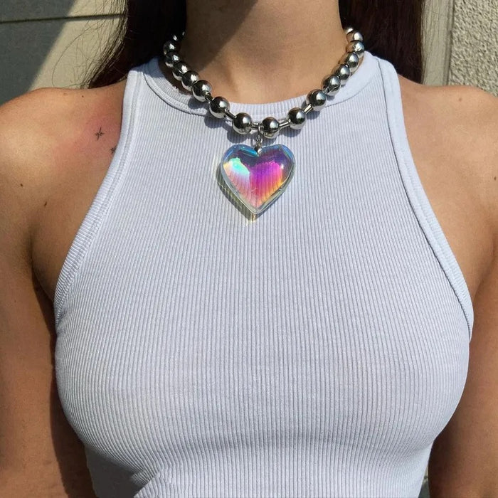 Iridescent Heartbeat Choker
