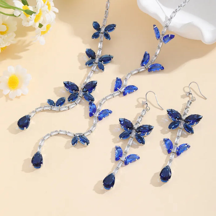 Sapphire Butterfly Vine necklace set