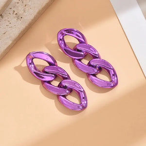 Metallic Hip Hop Link Necklace set