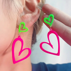 Neon Love Drop Earrings