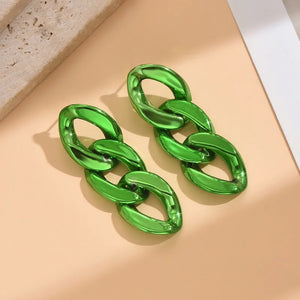 Metallic Hip Hop Link Necklace set