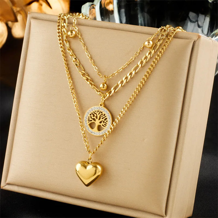 Golden Roots & Love Necklace Set