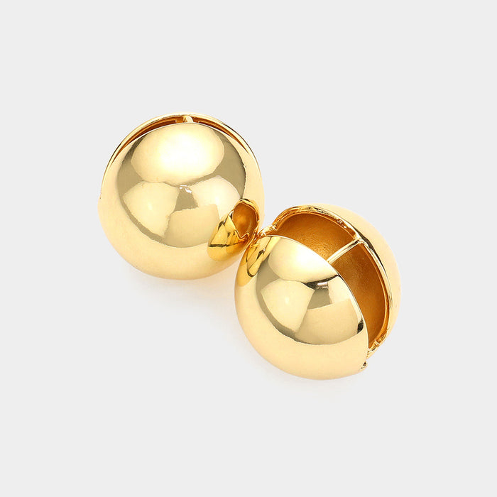 Let Her Jingle — Metal Hoop Ball Earrings