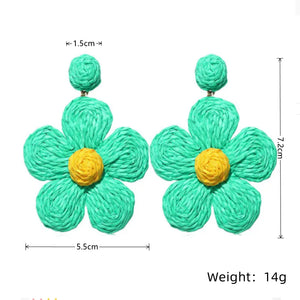 Woven Daisy Drop Earrings