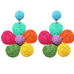 Woven Daisy Drop Earrings