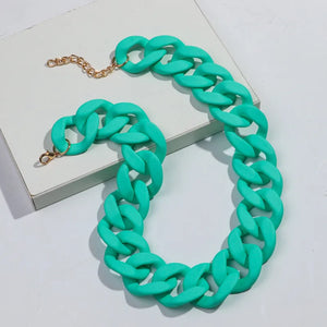 Chunky Matte Hip-Hip Link Chain Set