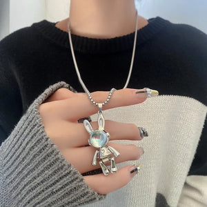 Cosmic Bunny Pendant and Chain