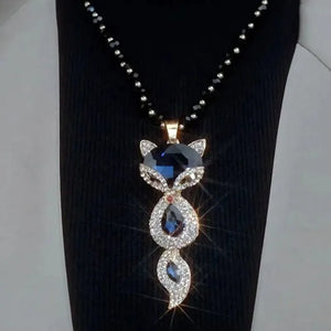 Foxy Bling Pendant/Beaded Chain