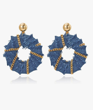 Ohhh Denim Chain Hoops