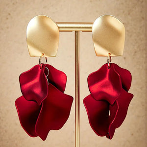 Satin Finish Petal Leaf Earrings