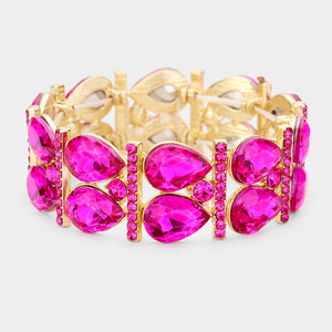 Double Drip Teardrop Stretch Bracelet