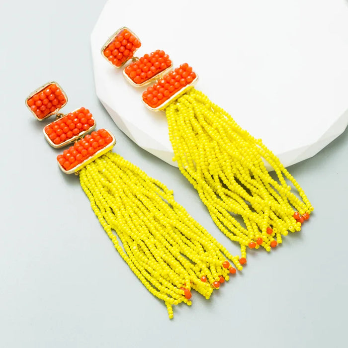 Citrus Tassel Bust Earrings