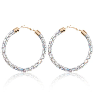 Crystal Glow Iced Out Hoops