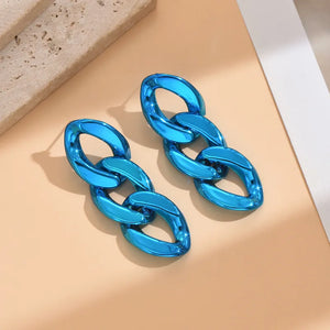 Metallic Hip Hop Link Necklace set