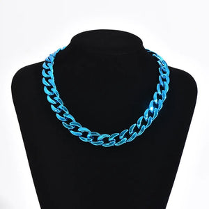 Metallic Hip Hop Link Necklace set