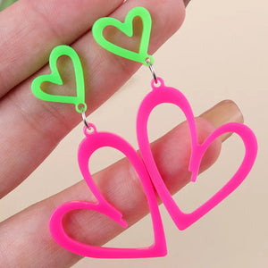 Neon Love Drop Earrings