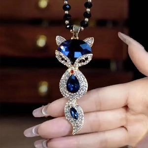 Foxy Bling Pendant/Beaded Chain