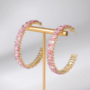 Glam Slam Crystal Hoops