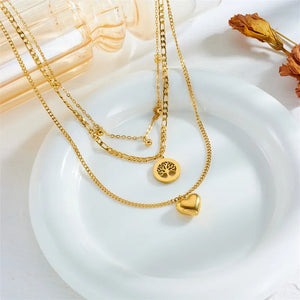 Golden Roots & Love Necklace Set