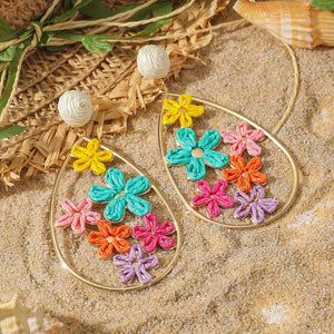 Flower Patch Dangle Hoops