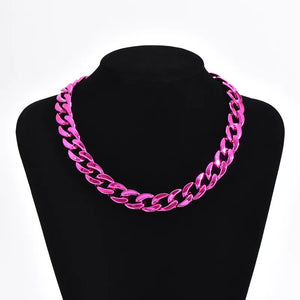 Metallic Hip Hop Link Necklace set