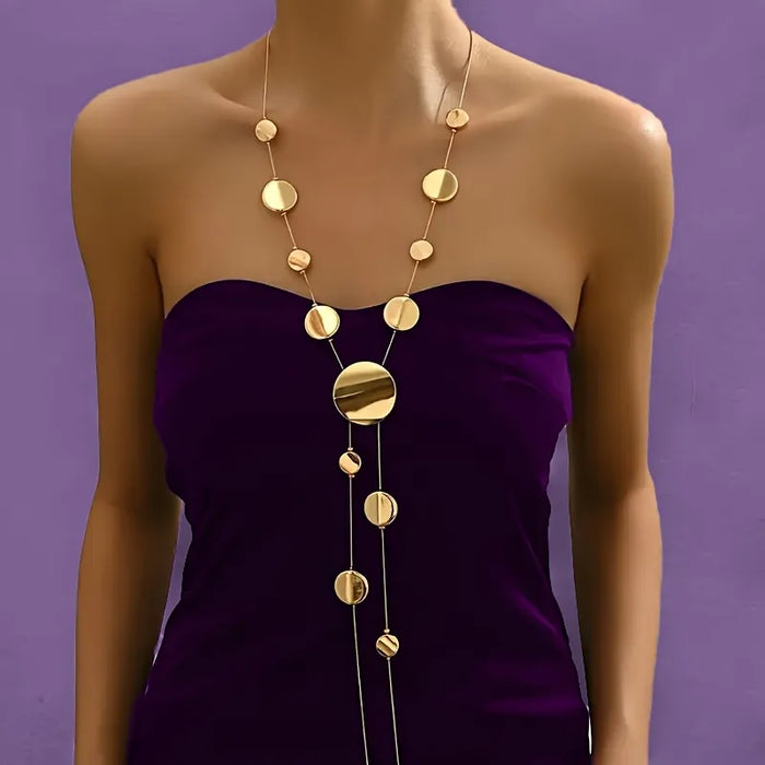 Gold Glimmer Long Necklace and Earring Set (sold separately)