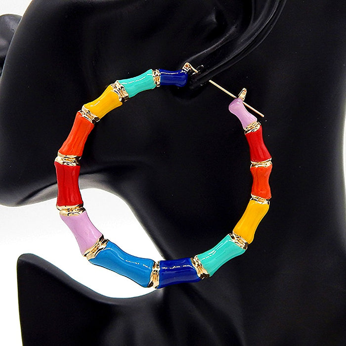Large Chroma Bamboo Hoops