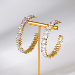 Glam Slam Crystal Hoops