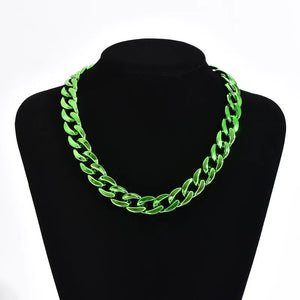 Metallic Hip Hop Link Necklace set