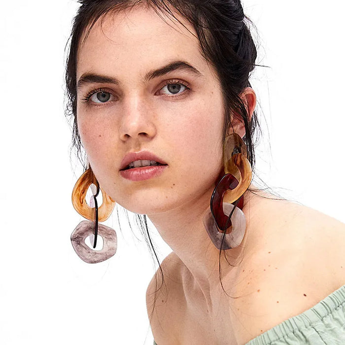 Chunky Linked Drop Earrings