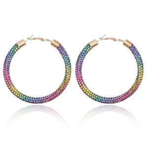 Crystal Glow Iced Out Hoops