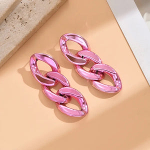Metallic Hip Hop Link Necklace set
