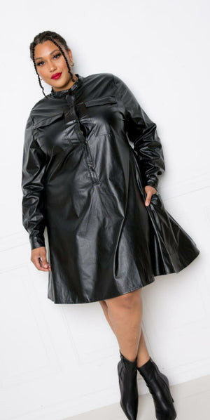 Faux Leather Tunic Dress Lay It On Thick Boutique Faux Leather Tunic Dress Lay It On Thick Boutique