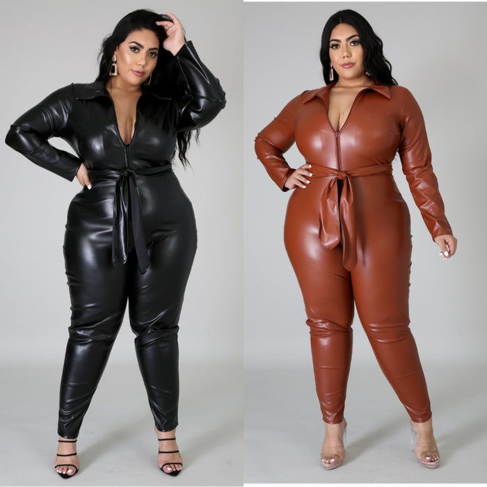 Leatherette Jumpsuit